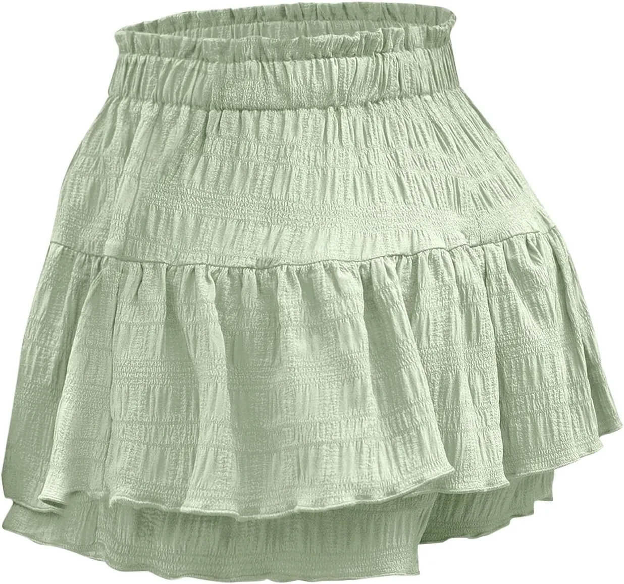 Flowy Shorts for Women Ruffle Tiered Summer Shorts A Line Beach Shorts High Waisted Golf Skorts Mini Tennis Skirt