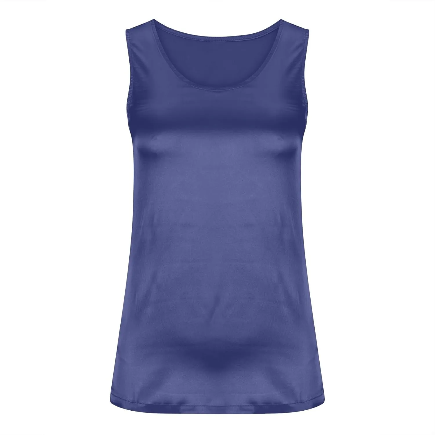 Flowy Tank Tops for Women 2025 Scoop Neck Silk Summer Satin Sleeveless Thick Straps Blouse Basic Camisole Shirts