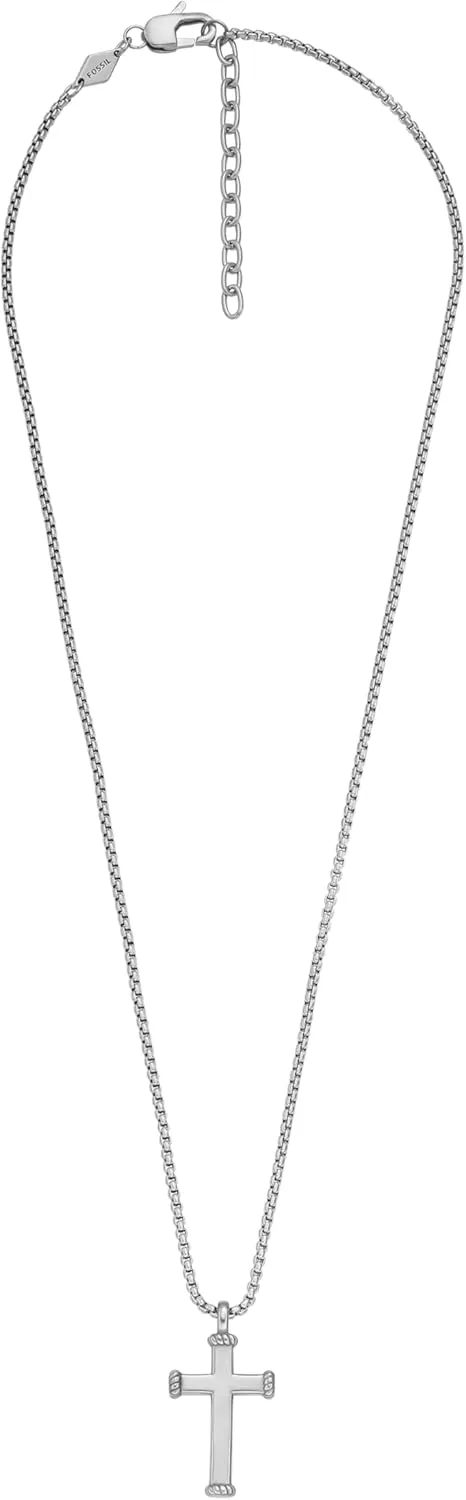 Fossil Men's Stainless Steel or Leather Necklace for Men