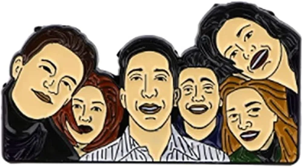 Friends Faces Group Cast Metal Enamel Pin