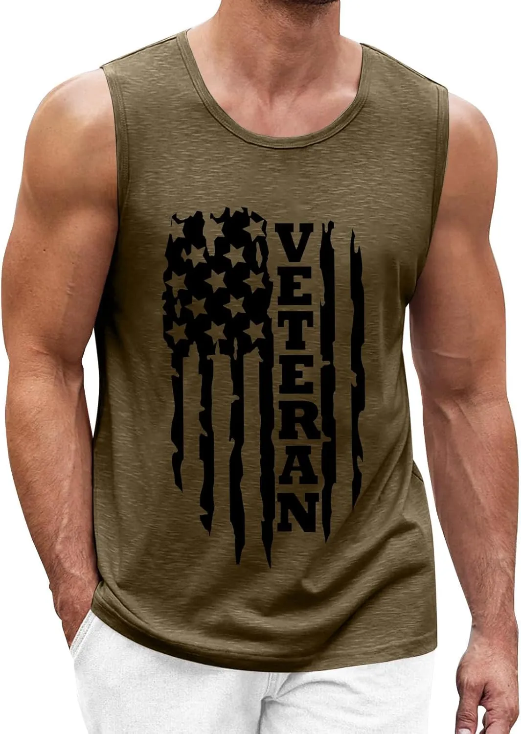 Funny 4th of July Tank Tops for Men Patriotic USA American Flag Sleeveless Shirts Memorial Day Muscle Tanktop