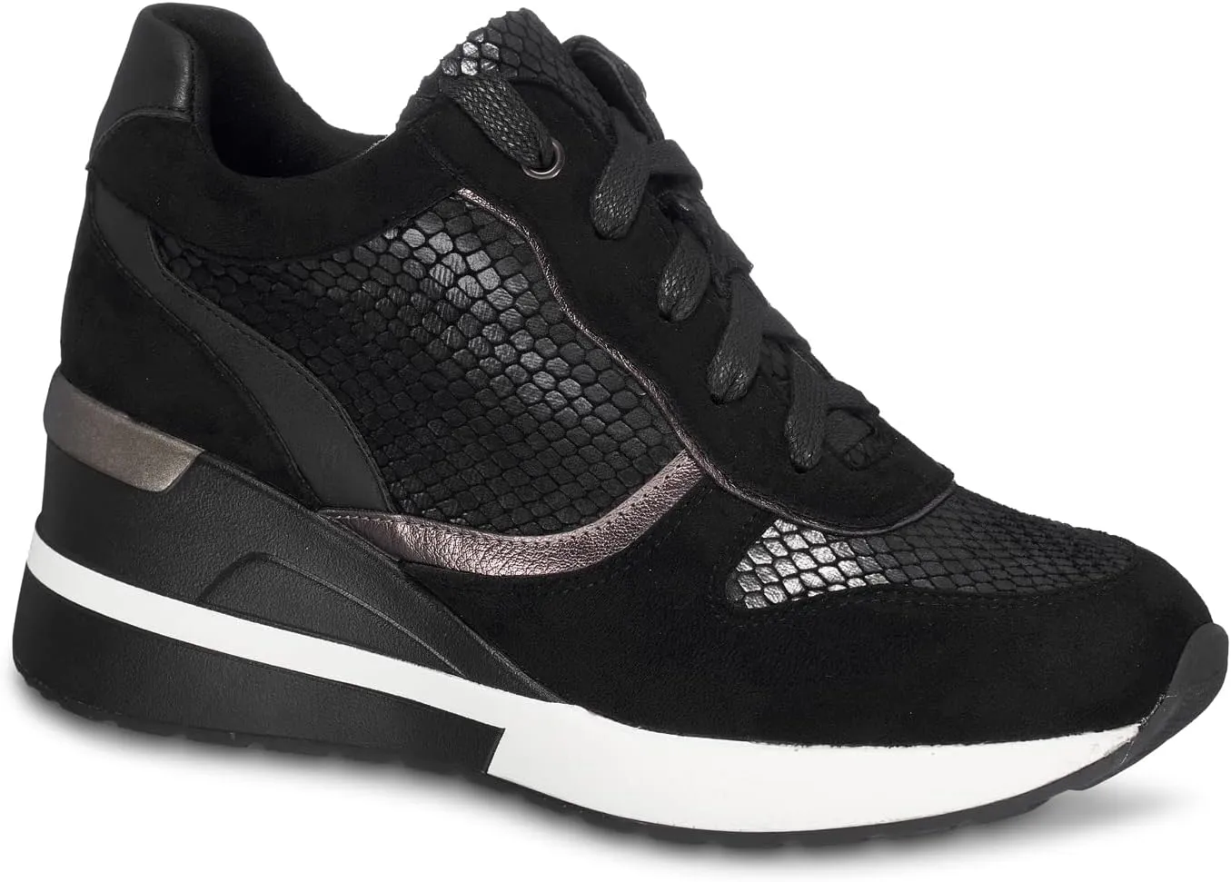 GC Shoes Low Top Fashion Wedge Sneakers for Women, Hidden Heel Sneaker Boots, Sporty Platform Bootie
