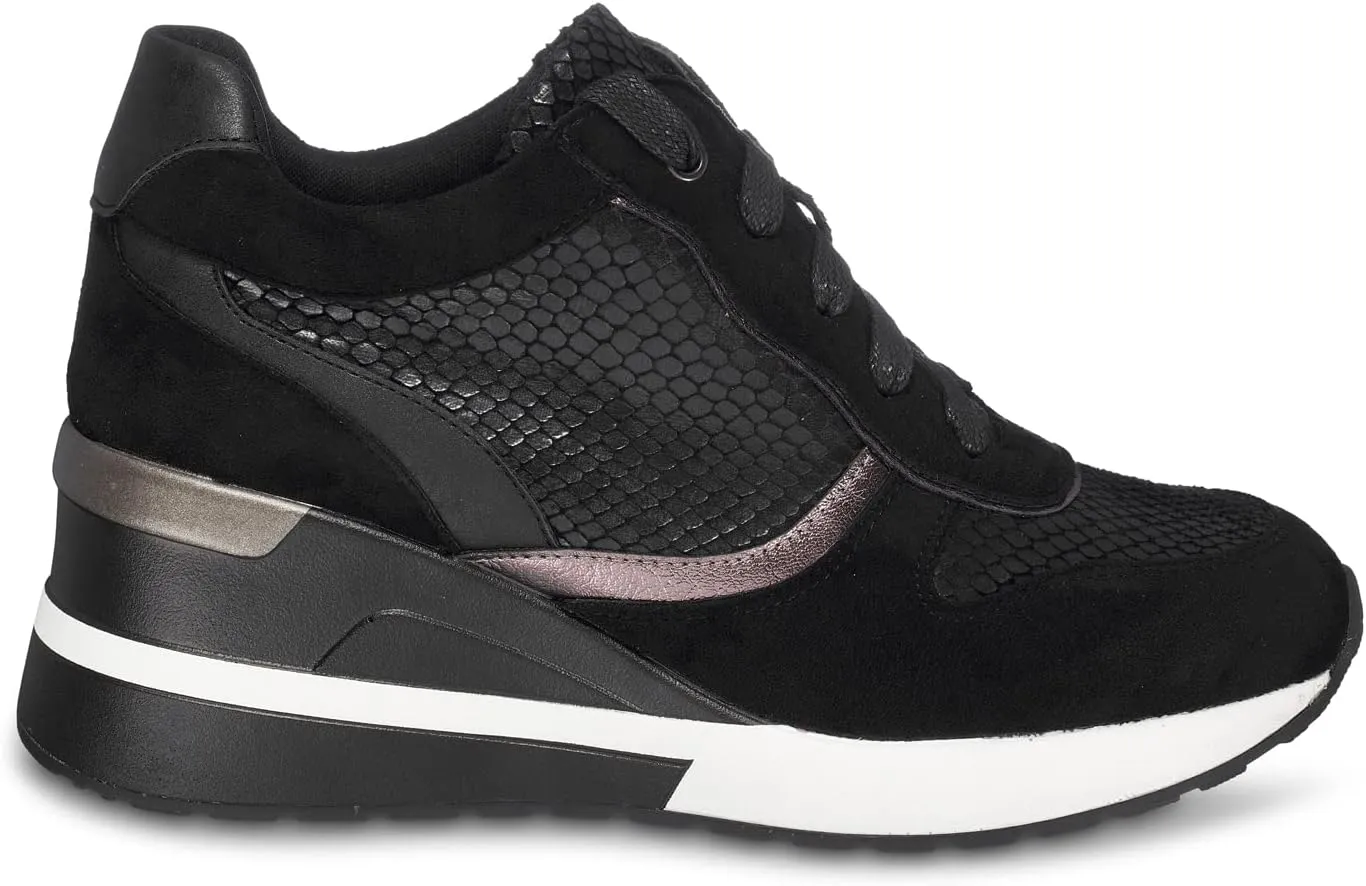 GC Shoes Low Top Fashion Wedge Sneakers for Women, Hidden Heel Sneaker Boots, Sporty Platform Bootie