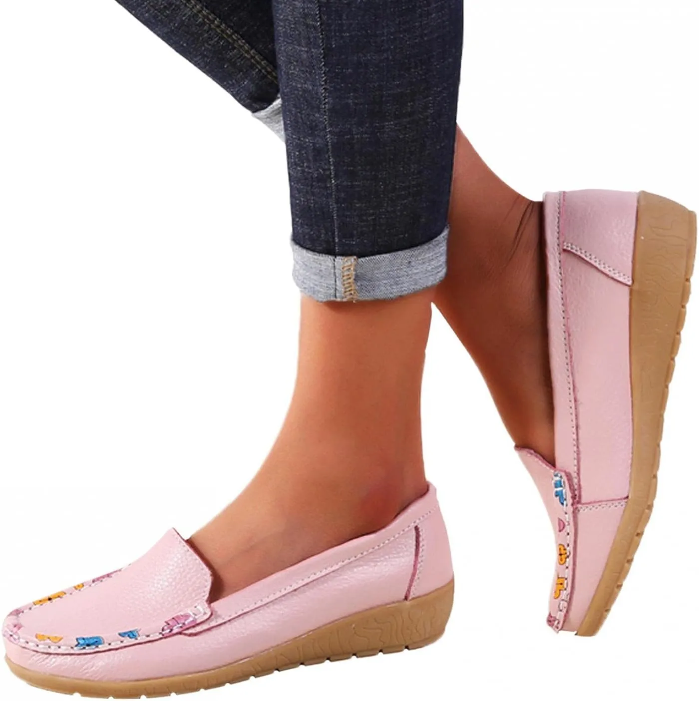 Gibobby Sandals for Women Dressy Summer Slip on Shoes Closed Toe Loafers Dress Shoes for Women Shoes Flats Comfortable