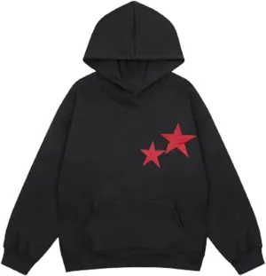 Giraropa Women Graphic Hoodies Y2K Star Print Oversized Hooded Sweatshirt Long Sleeve Pullover Fashion 90s Aesthetic Clothes