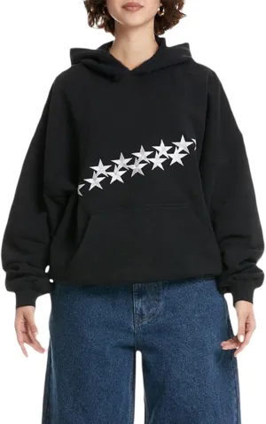 Giraropa Women Graphic Hoodies Y2K Star Print Oversized Hooded Sweatshirt Long Sleeve Pullover Fashion 90s Aesthetic Clothes