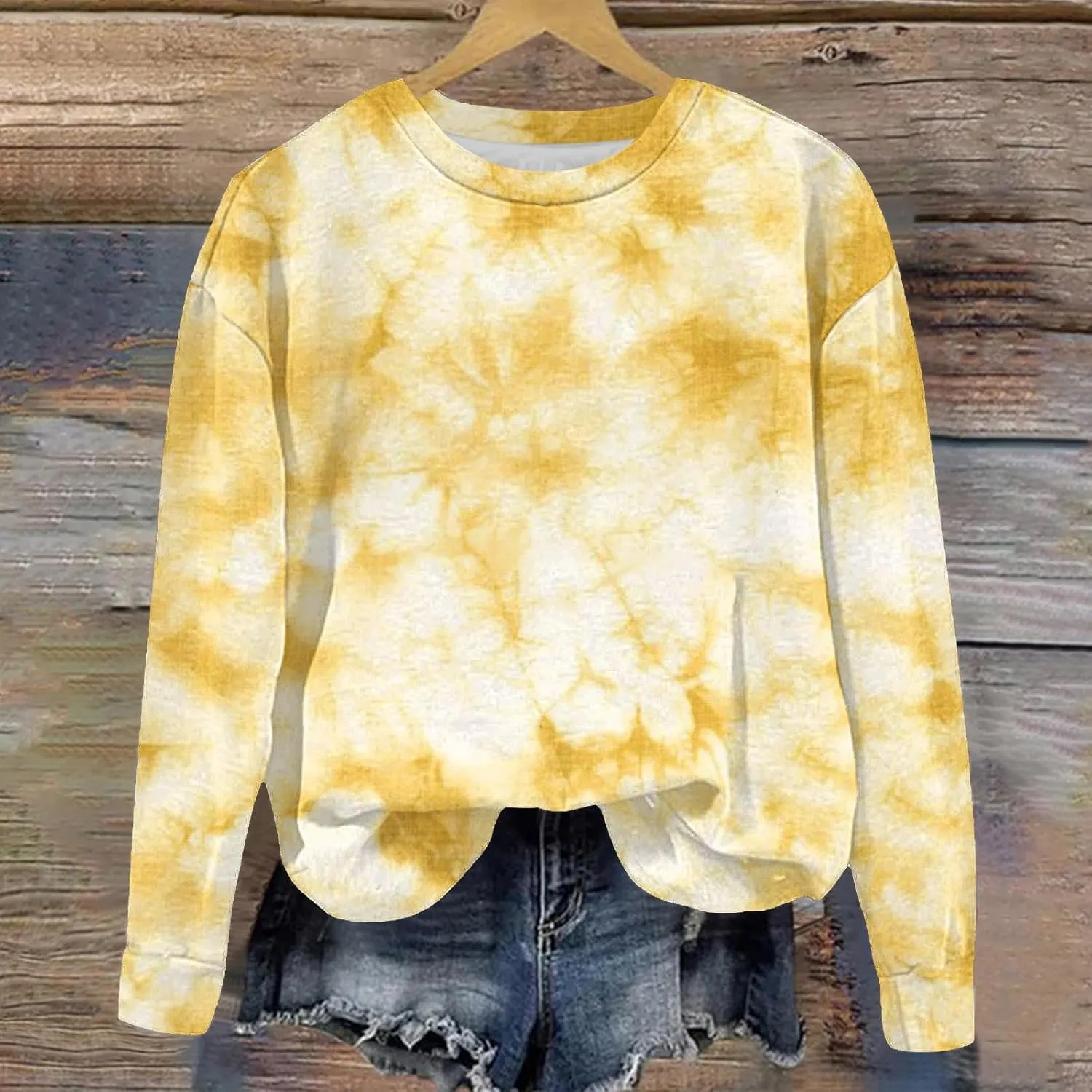 Girls Tie Dye Sweatshirts Oversized Long Sleeve Crewneck Pullovers Teens Graphic Sweaters Preppy Cloth Winter Fashion