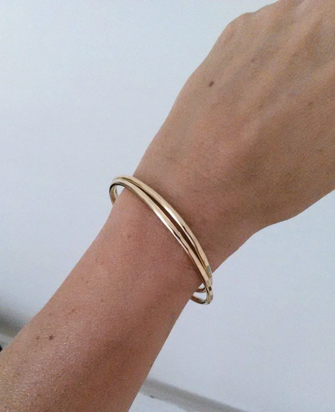 Gold Copper Cuff Open Bangle Bracelet Birthday Christmas Bridesmaid 7th 8th Anniversary Gift for Her