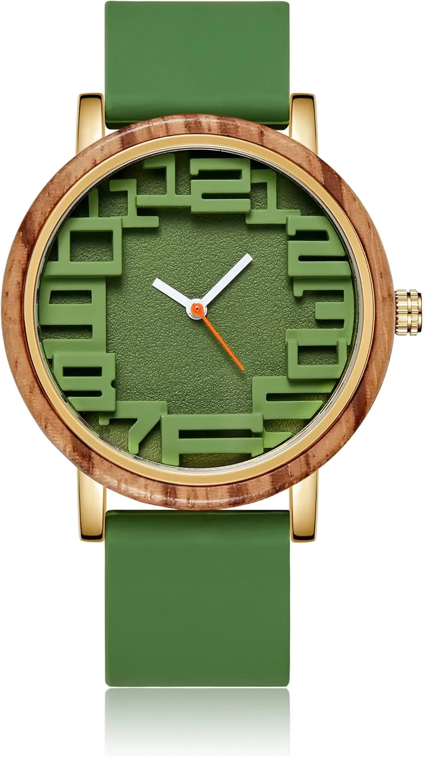 GORBEN Men Wooden Watches Analog Quartz Wrist Wood Watches Bamboo Natural Personalized Minimalist Watch for Birthday Graduated Wedding