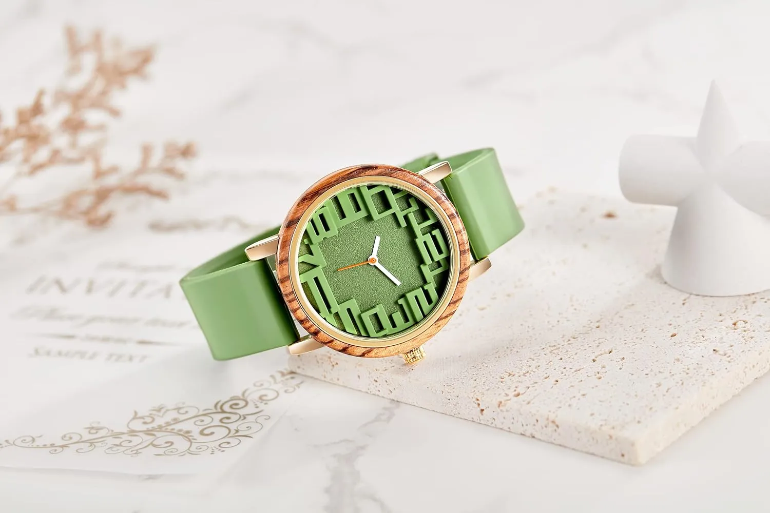GORBEN Men Wooden Watches Analog Quartz Wrist Wood Watches Bamboo Natural Personalized Minimalist Watch for Birthday Graduated Wedding