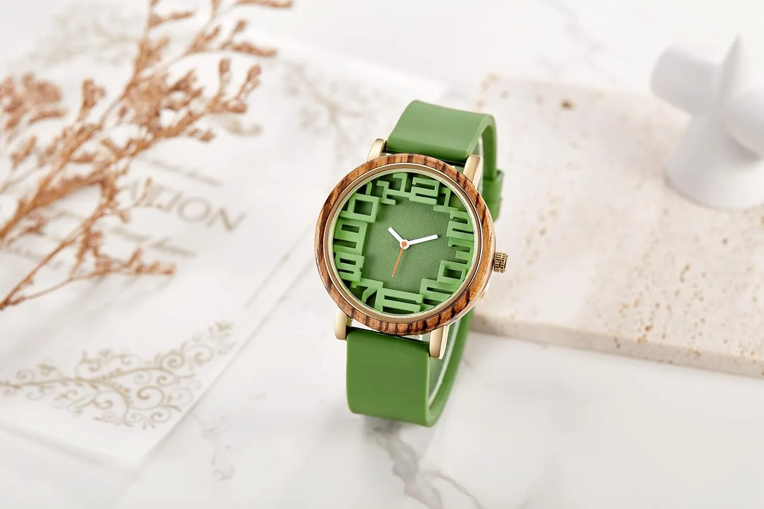 GORBEN Men Wooden Watches Analog Quartz Wrist Wood Watches Bamboo Natural Personalized Minimalist Watch for Birthday Graduated Wedding
