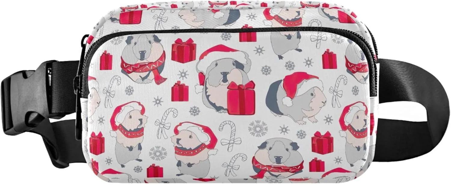 Guinea Pigs Christmas Waterproof Women Fanny Packs Anti Theft Belt Bag Bright Colored Crossbody Waist Purse