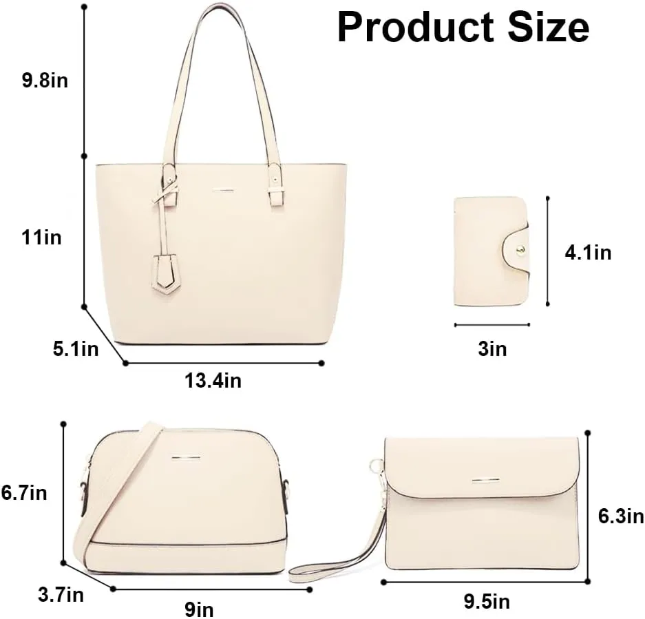 Handbags and Purses for Women Vegan Leather Tote Bag with Zipper Compartments Womens Shoulder Crossbody Satchel Bags