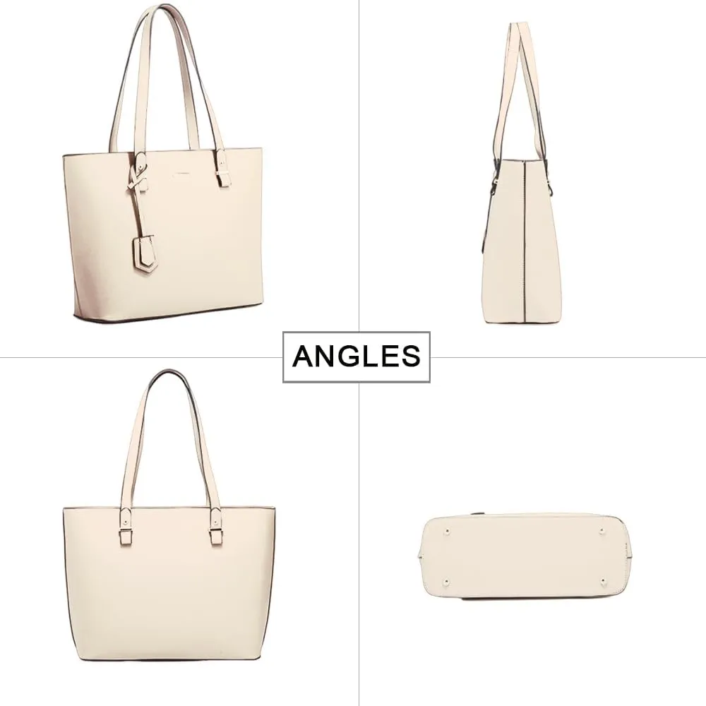 Handbags and Purses for Women Vegan Leather Tote Bag with Zipper Compartments Womens Shoulder Crossbody Satchel Bags