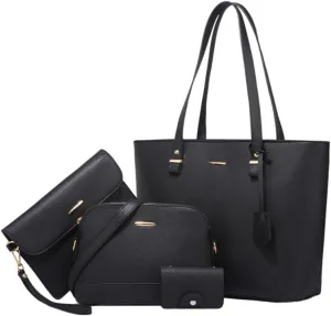 Handbags and Purses for Women Vegan Leather Tote Bag with Zipper Compartments Womens Shoulder Crossbody Satchel Bags