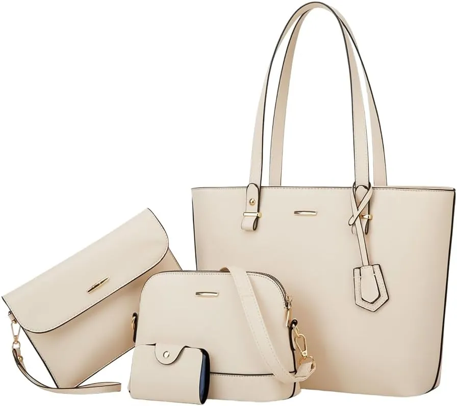 Handbags and Purses for Women Vegan Leather Tote Bag with Zipper Compartments Womens Shoulder Crossbody Satchel Bags