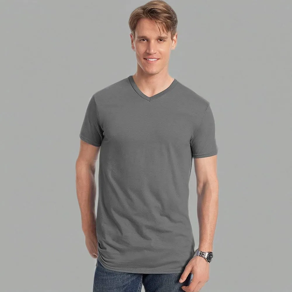 Hanes Mens Ringspun Cotton Nano-T V-Neck T-Shirt (498V)