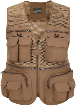 Hbufnha Fishing Vest Outdoor Work Vests Unisex Hunting Travel Photography Safari Multi Pockets