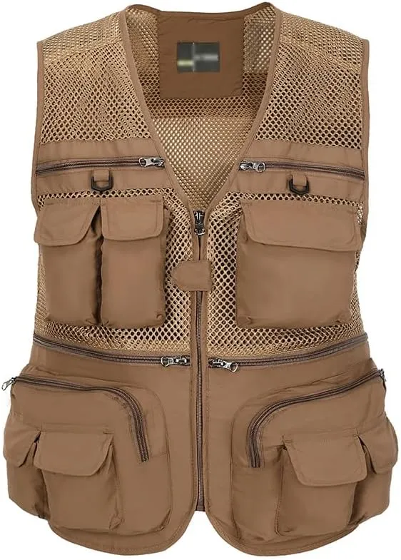 Hbufnha Fishing Vest Outdoor Work Vests Unisex Hunting Travel Photography Safari Multi Pockets