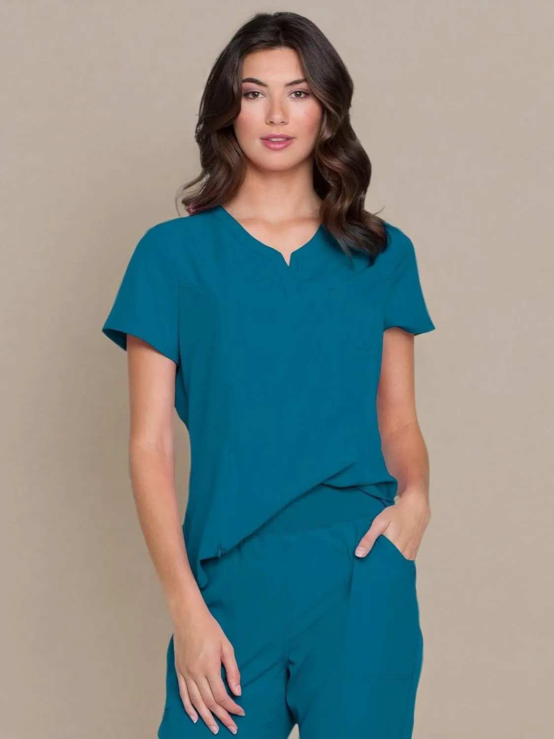 HeartSoul Break On Through Women Scrubs Top V-Neck HS710