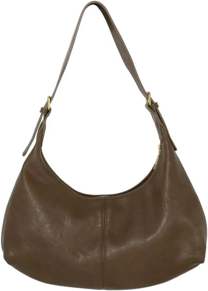 Hobo Bags for Women Soft PU Leather Vegan Leather Slouchy Bag Shoulder Purse Sling Tote Handbags with Zipper Closure
