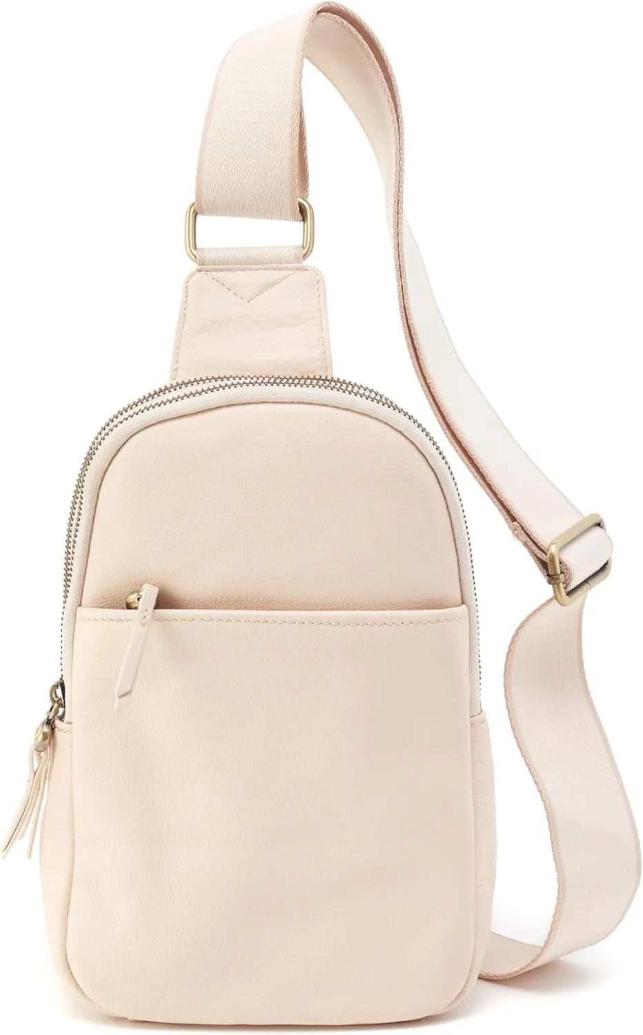 HOBO Cass Leather Sling Bag with Adjustable Strap, Hands-Free Carrying, & Plenty of Interior Organization and Space for Essentials, Cream