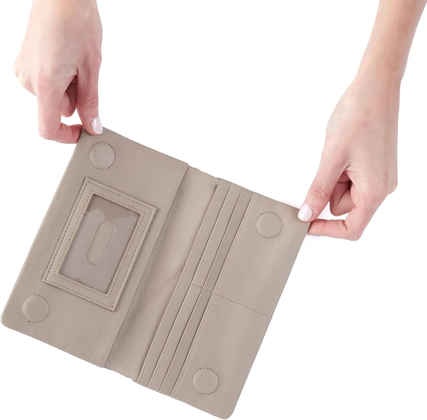 HOBO Lumen Continental Bifold Leather Wallet for Women, Snap Closure