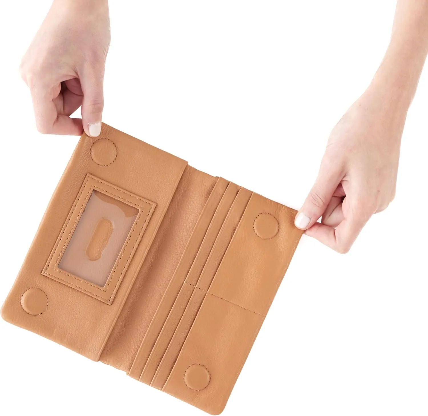 HOBO Lumen Continental Bifold Leather Wallet for Women, Snap Closure