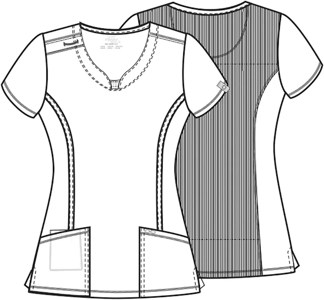 Infinity by Cherokee Round Neck scrub tops women with 3 Pockets & 360 Stretch - 2624A