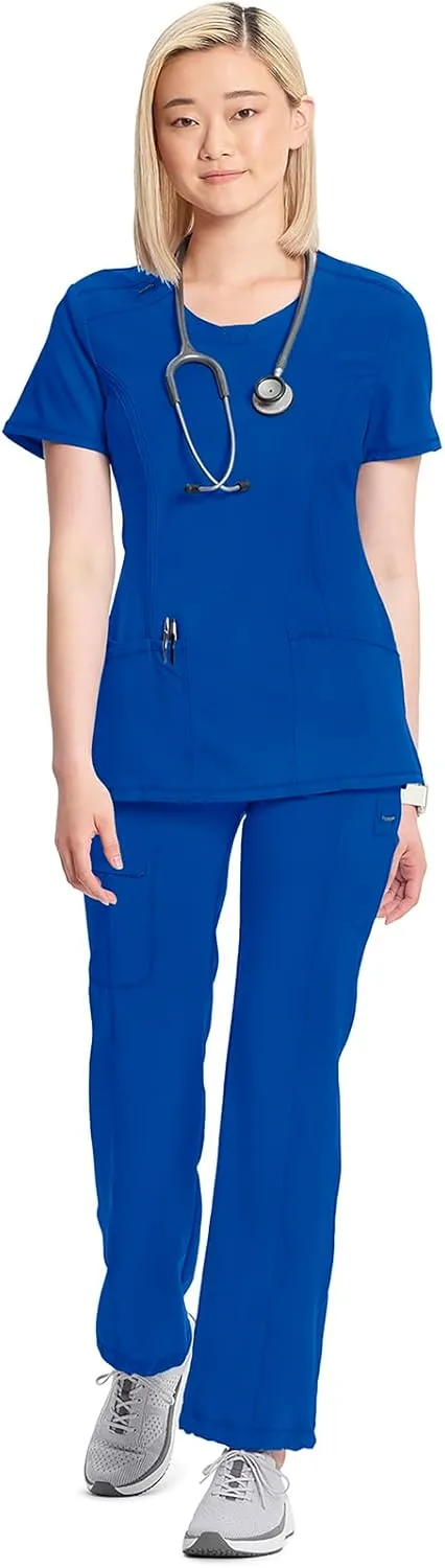 Infinity by Cherokee Round Neck scrub tops women with 3 Pockets & 360 Stretch - 2624A