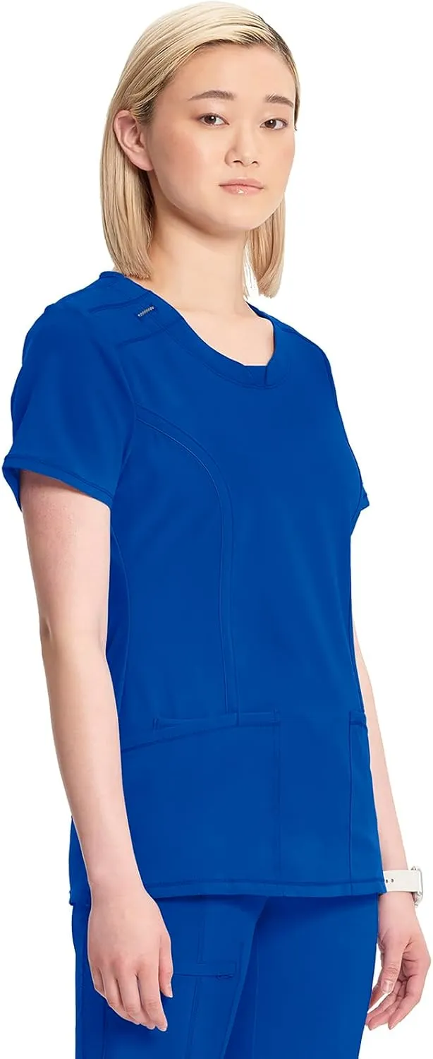 Infinity by Cherokee Round Neck scrub tops women with 3 Pockets & 360 Stretch - 2624A