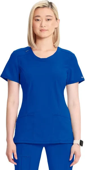 Infinity by Cherokee Round Neck scrub tops women with 3 Pockets & 360 Stretch - 2624A