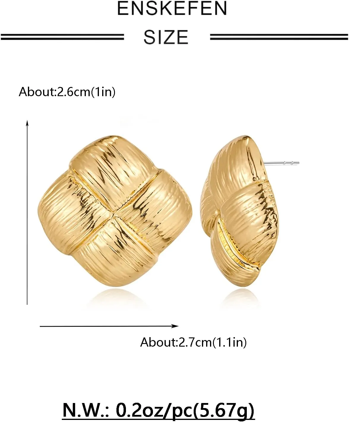 Irregular Gold Stud Earrings for Women Hammered Silver Stud Earrings Statement Geometric Earrings Vintage Gold Earrings