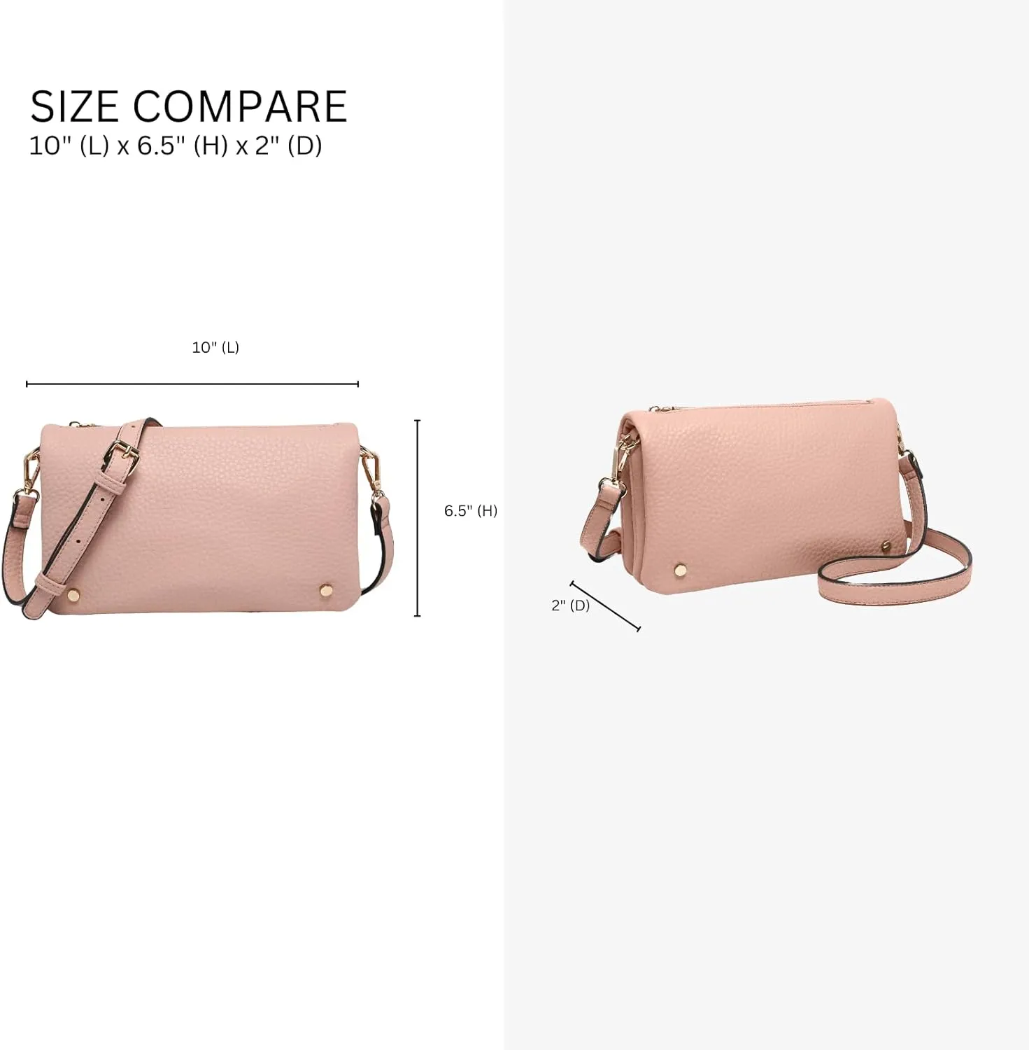 JEN & CO. Phiona Stud Crossbody Bags Vegan Leather Clutch Purses Shoulder Handbag Wallets for Women