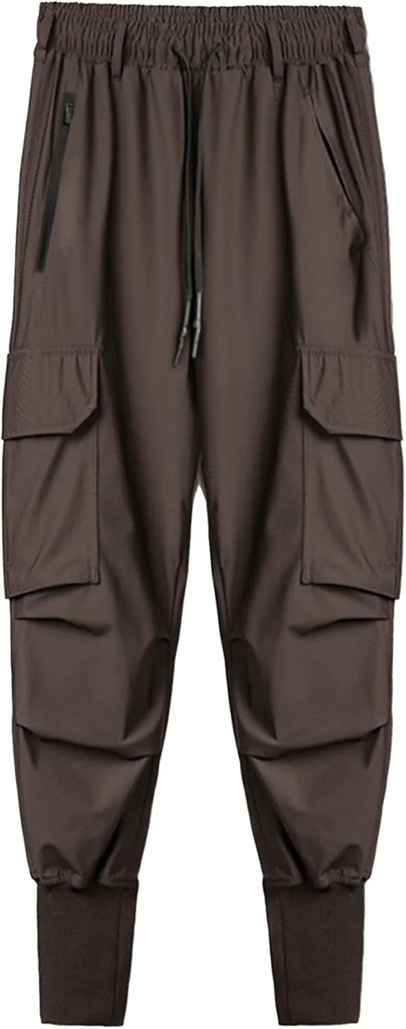 JEShifangjiusu Mens Hiking Chino Pants Lightweight Slim Fit Stretch Work Tapered Pants Casual Golf Workout Jogging Trousers