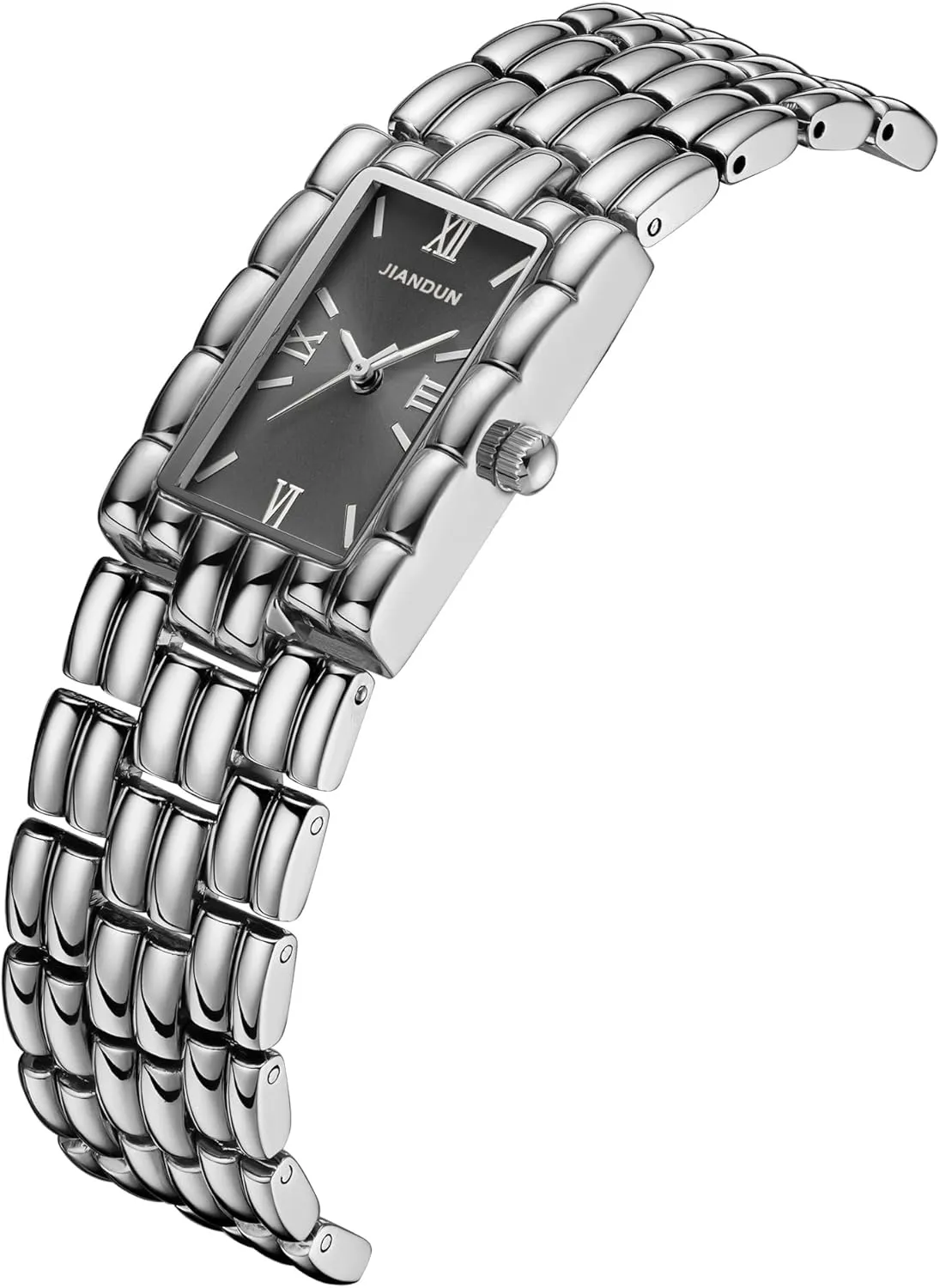 JIANDUN Classic Vintage Square Gold Tone Women Bracelet Watch with Adjustable Band, Water-Resistant