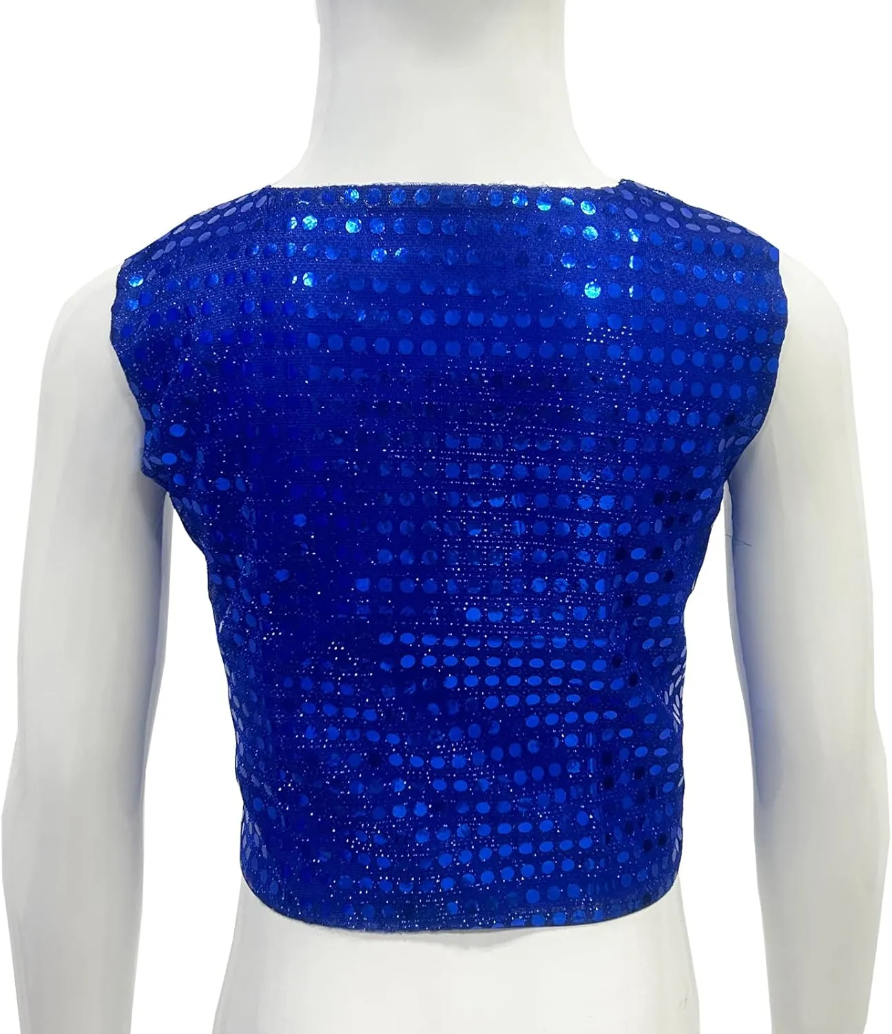 Kids Boys Girls Sequined Dance Hip Hop Performance Party Costume Vests Jacket Waistcoat