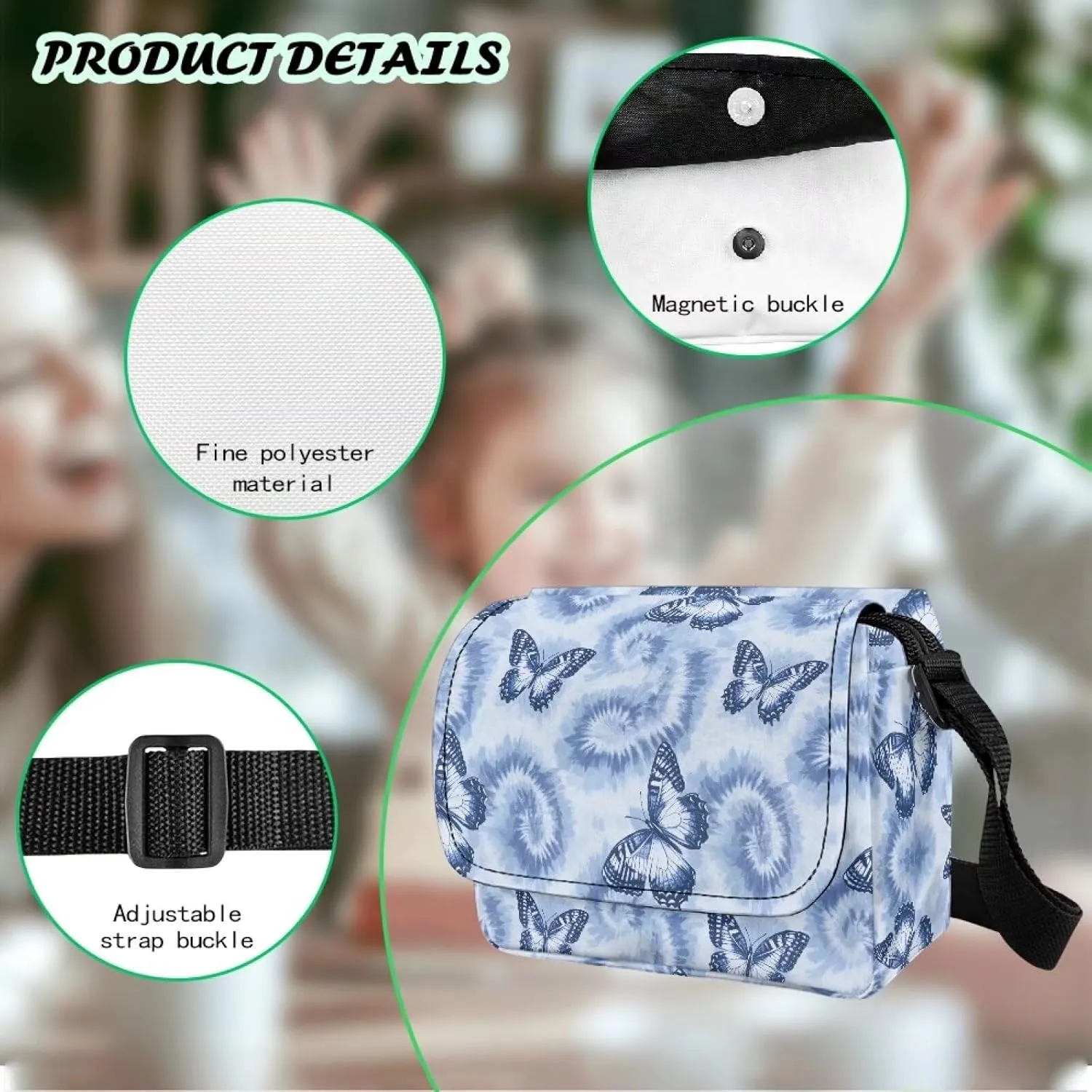 Kids Fashion Crossbody Purse Lightweight Messenger Bag with Zipper and Adjustable Strap for School Travel