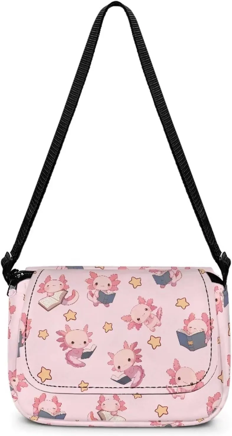 Kids Fashion Crossbody Purse Lightweight Messenger Bag with Zipper and Adjustable Strap for School Travel