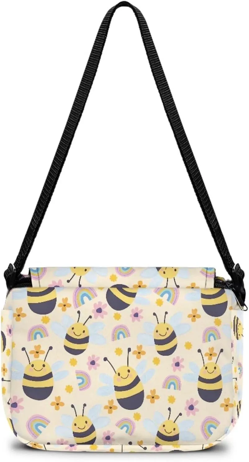 Kids Fashion Crossbody Purse Lightweight Messenger Bag with Zipper and Adjustable Strap for School Travel
