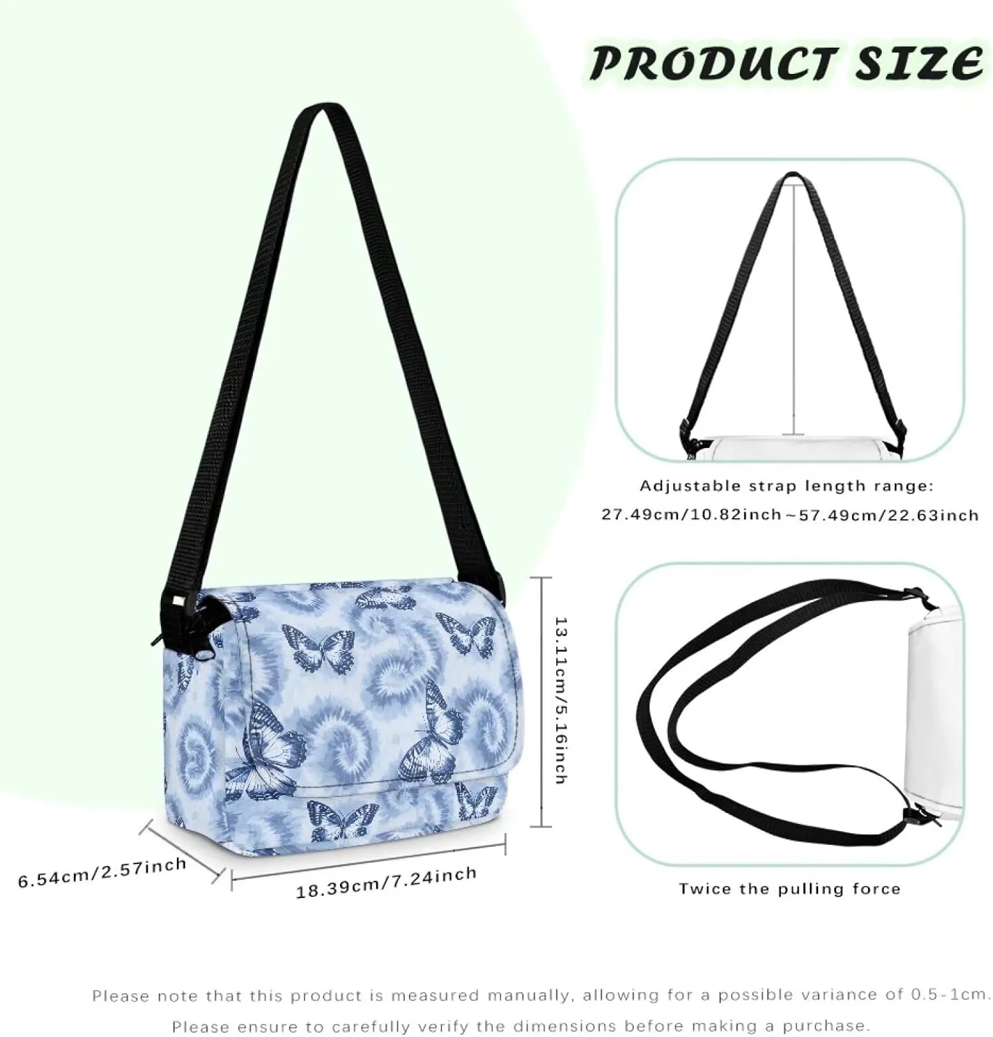 Kids Fashion Crossbody Purse Lightweight Messenger Bag with Zipper and Adjustable Strap for School Travel