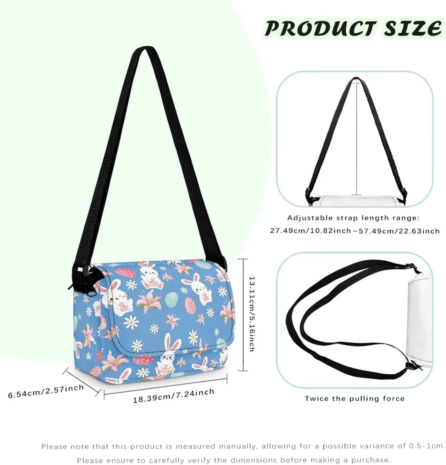 Kids Fashion Crossbody Purse Lightweight Messenger Bag with Zipper and Adjustable Strap for School Travel
