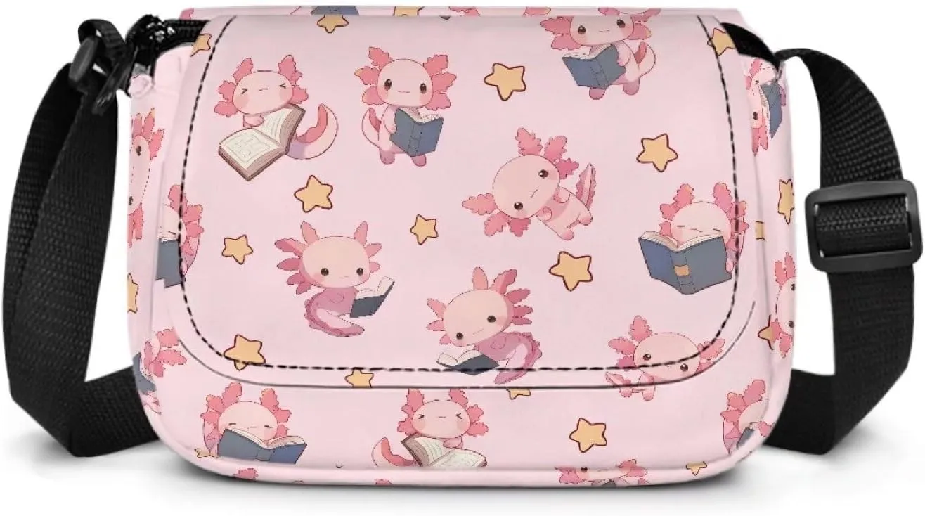 Kids Fashion Crossbody Purse Lightweight Messenger Bag with Zipper and Adjustable Strap for School Travel