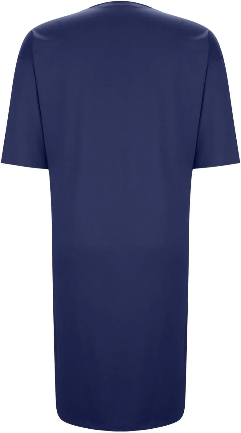 Knee Length T-Shirt Dress for Women Loose Short Sleeve Summer Pullover Dresses Casual Comfy Lounge Tunic Dress