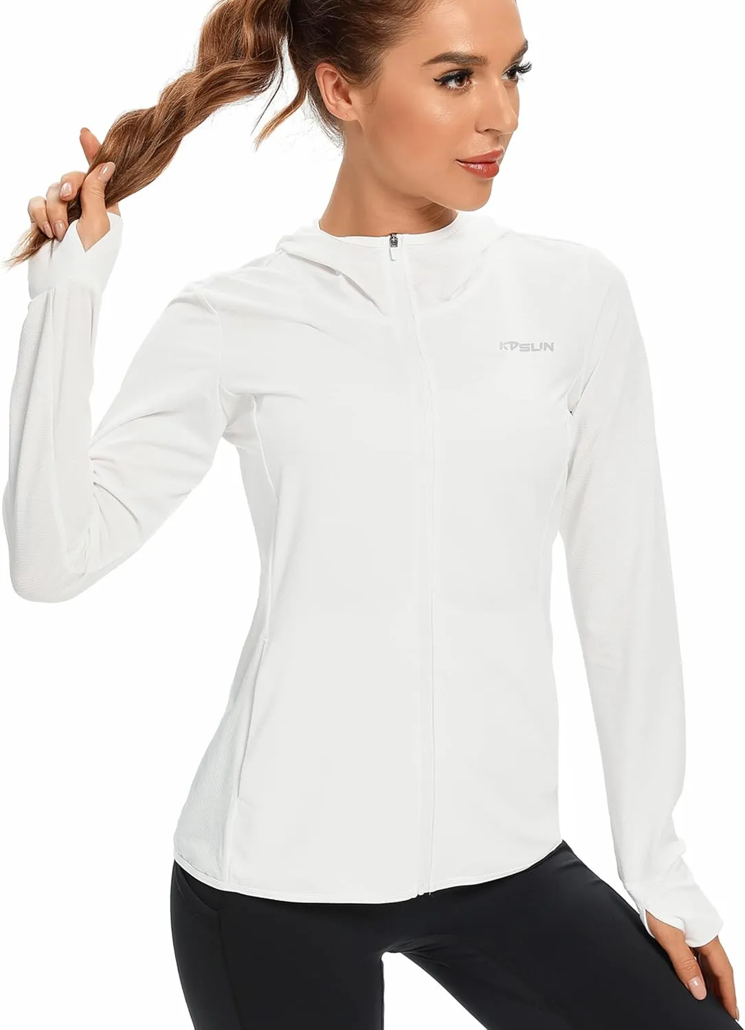 KPSUN Women's UPF 50  UV Sun Protection Clothing Zip Up Hoodie SPF Long Sleeve Sun Shirt Fishing Hiking Outdoor Jacket
