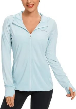 KPSUN Women's UPF 50  UV Sun Protection Clothing Zip Up Hoodie SPF Long Sleeve Sun Shirt Fishing Hiking Outdoor Jacket