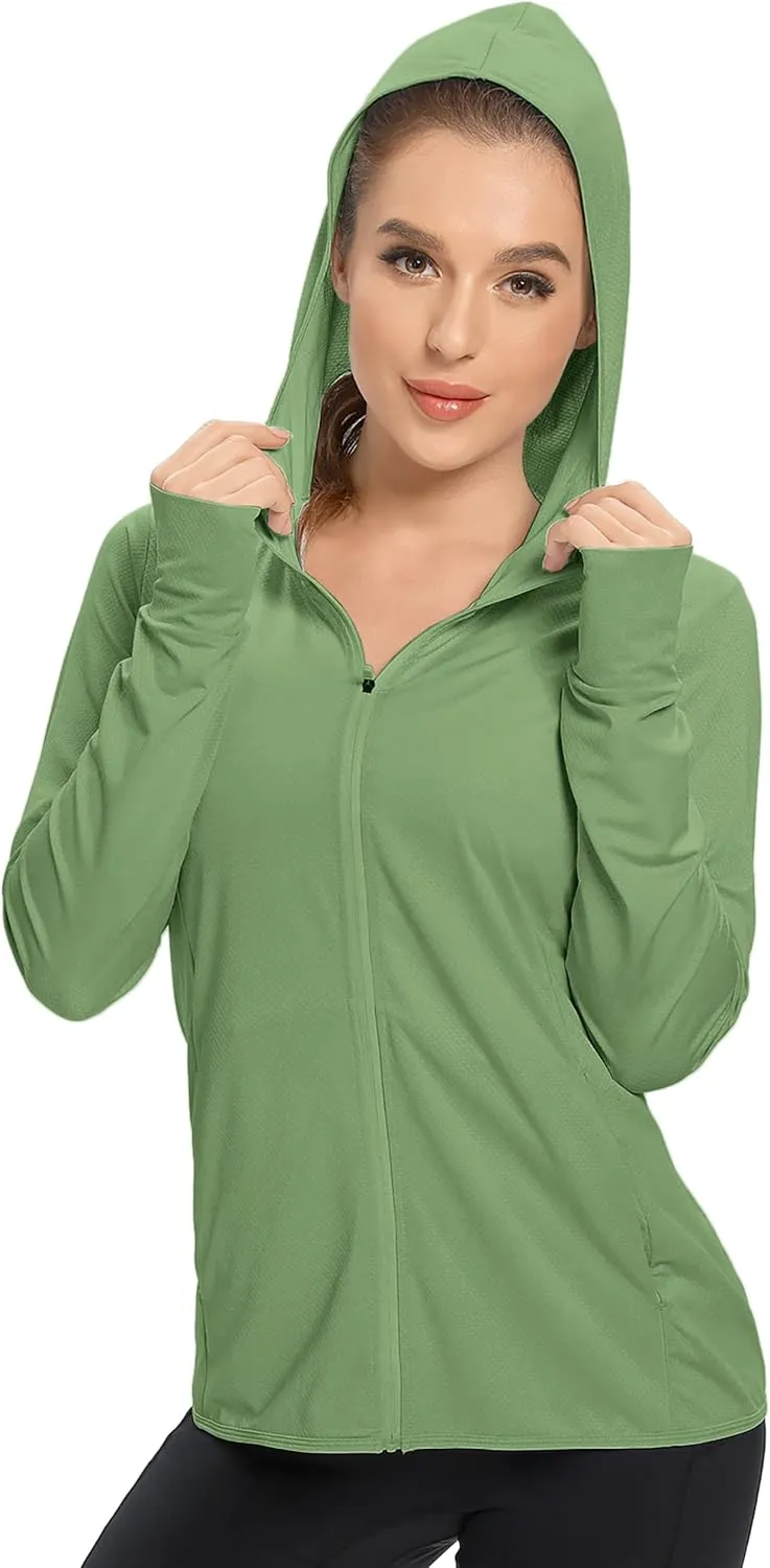 KPSUN Women's UPF 50  UV Sun Protection Clothing Zip Up Hoodie SPF Long Sleeve Sun Shirt Fishing Hiking Outdoor Jacket