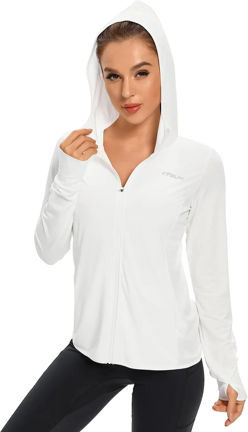 KPSUN Women's UPF 50  UV Sun Protection Clothing Zip Up Hoodie SPF Long Sleeve Sun Shirt Fishing Hiking Outdoor Jacket