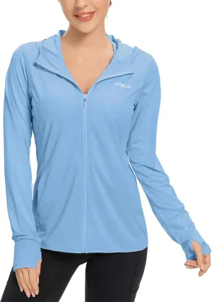 KPSUN Women's UPF 50  UV Sun Protection Clothing Zip Up Hoodie SPF Long Sleeve Sun Shirt Fishing Hiking Outdoor Jacket
