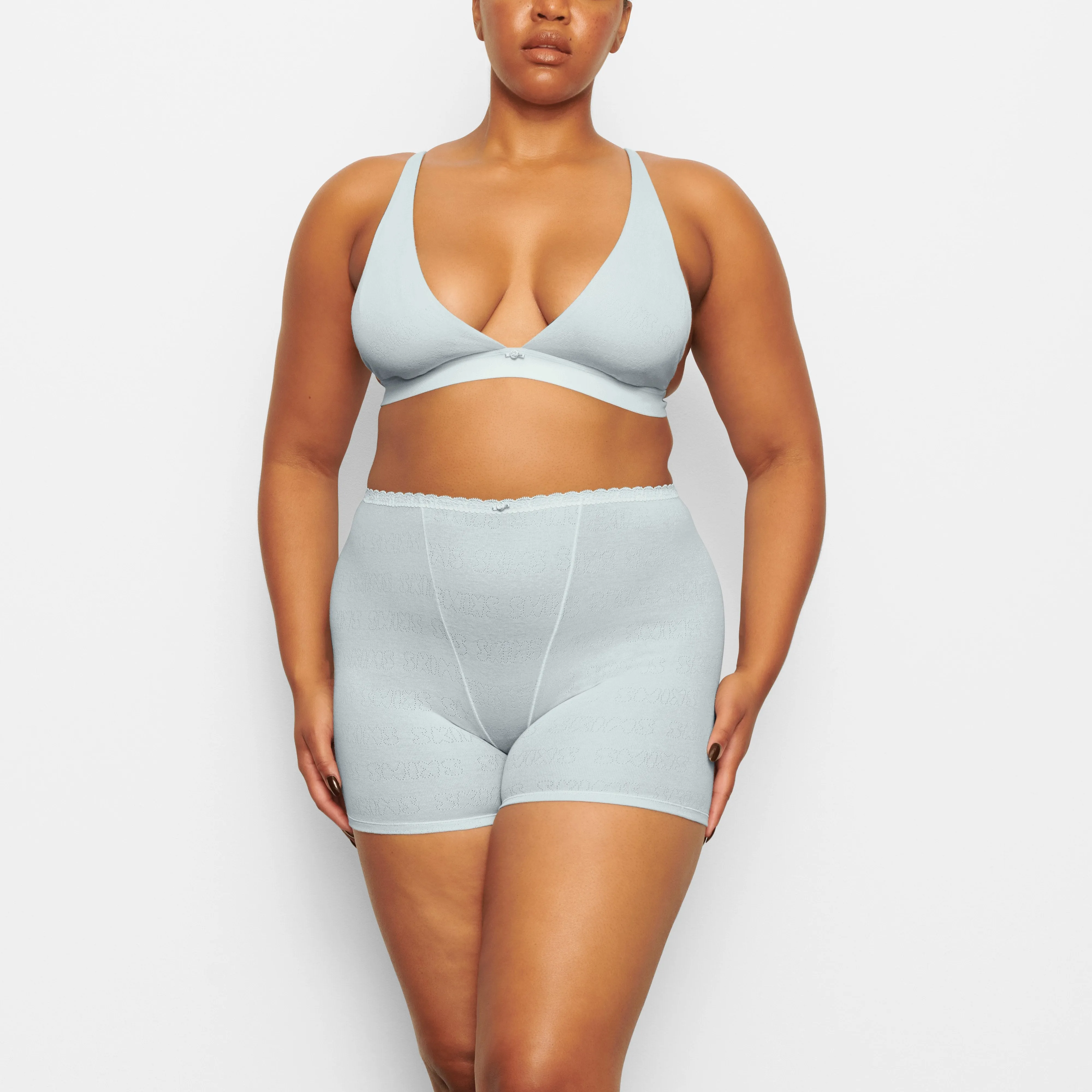 LACE POINTELLE BOXER | SKY